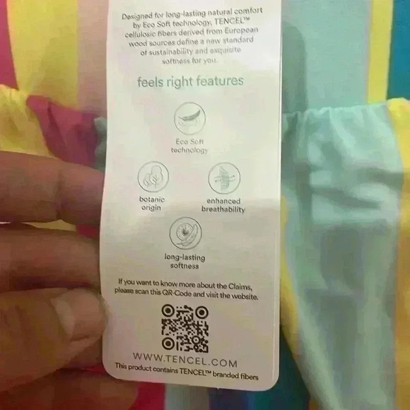 Lands end tencel pink and blue stretch skirt size medium 10-12 NWT - Picture 4 of 7